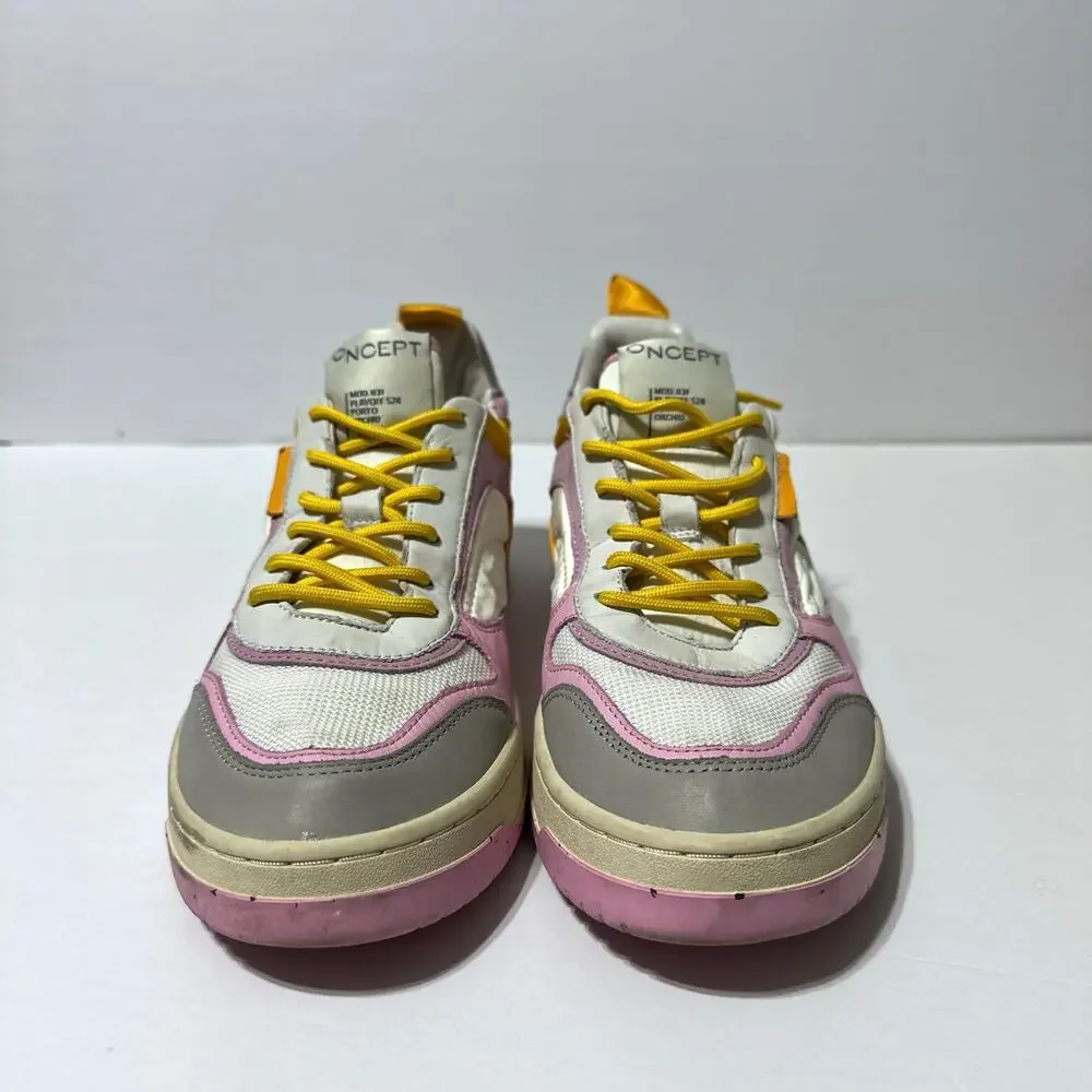ONCEPT Porto Sneakers White Orchid Pink Leather W Size 11.5 Mod 031 Playoff S24